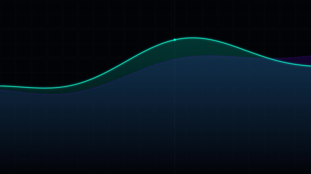 Grafico a onde animate astratto con linee neon luminose