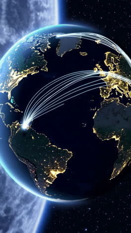 global network connections earth view