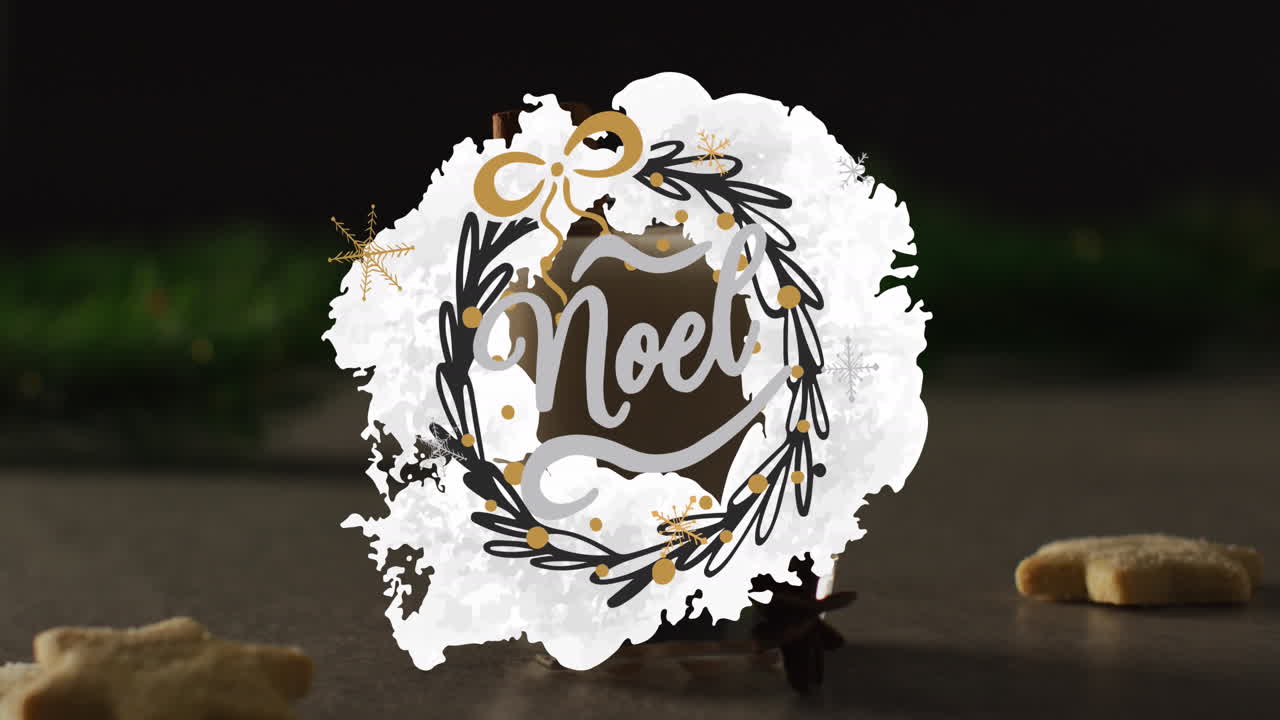 animación de felicitaciones de navidad texto sobre decoraciones de navidad