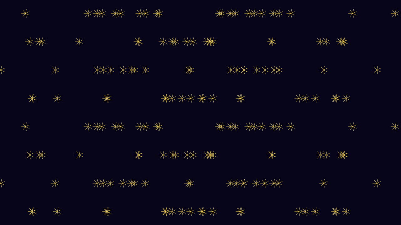 Rainbow snowflakes pattern in rows with neon color on dark space 1