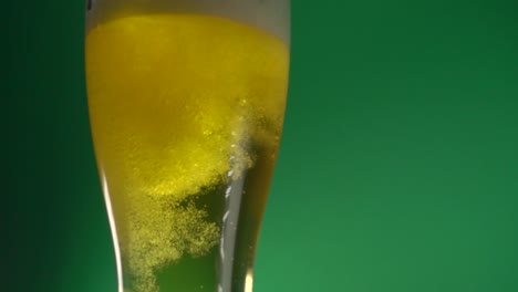 bubbles of bear on a recently poured beer