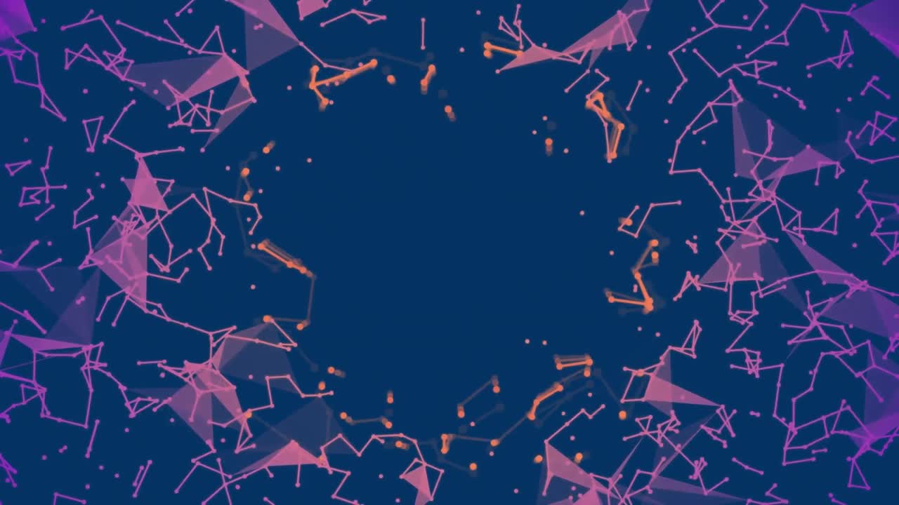 animación de la red de conexiones sobre fondo azul