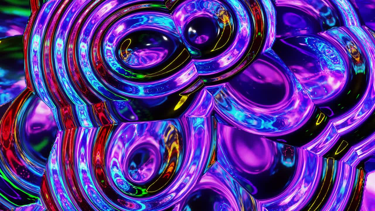 patrón líquido como ondas en movimiento en bucle. 3d elegante abstracto iridescente bg de superficie ondulada como vidrio líquido brillante con arco iris hermosos colores de gradiente. 4k animado fluido colorido de moda.
