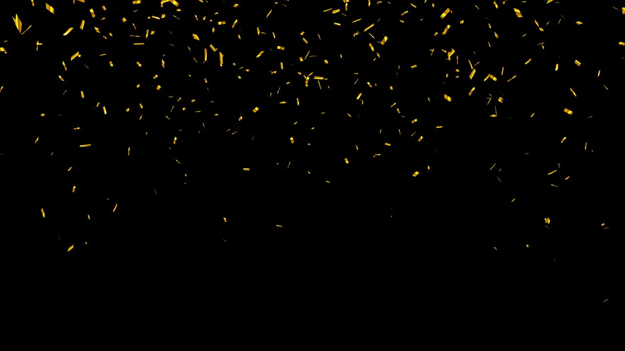 onfetti dorado sobre un fondo negro