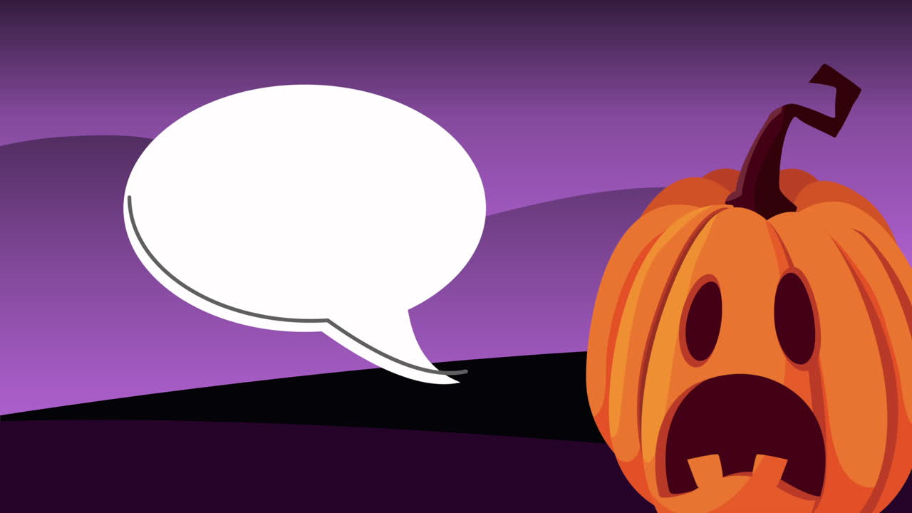 animazione di halloween felice con la zucca che parla