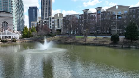 water fountain with buildings in background atlantic station atlanta georgia