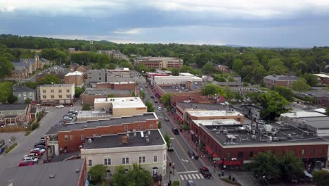 Aerial-Blacksburg-Virginia-Flying-Over-Town