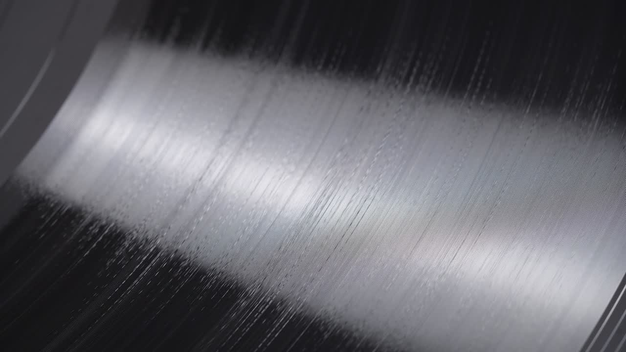 비닐이 회전하는 근접 촬영.