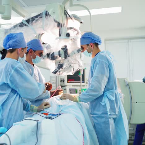 medical team operating in surgery room