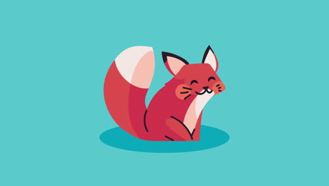 cute cartoon red fox illustration