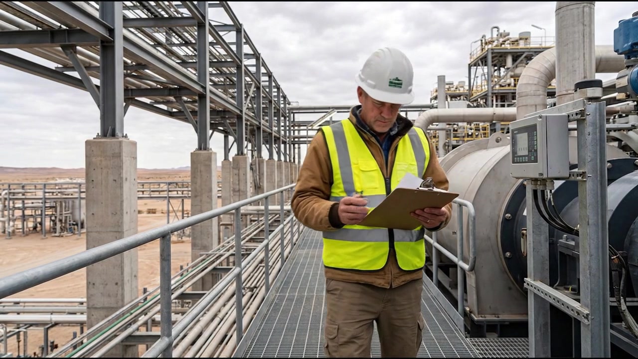 Ingeniero de construcción revisando planos en una tableta en una obra para conceptos de mano de obra calificada e infraestructura