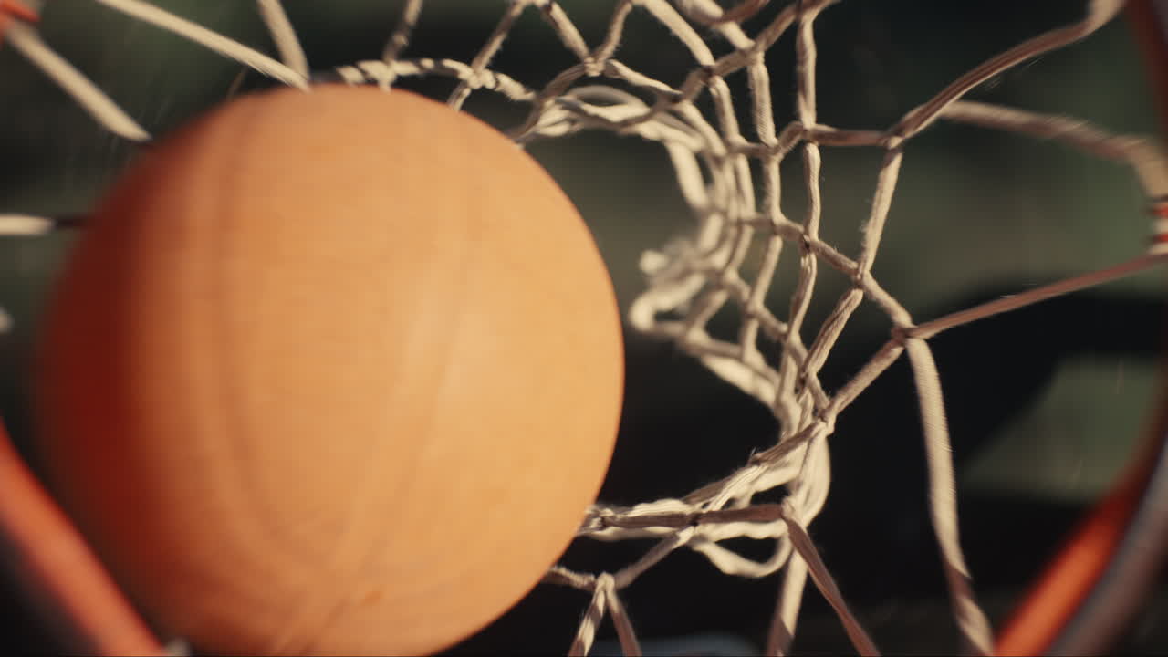 Close-up view of a basketball net