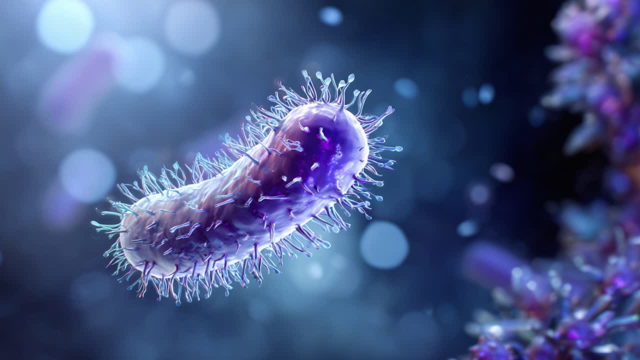 Close-up Visuals of Bacteria in Stunning Detail, Highlighting Their Unique Shapes and Densely Packed Microstructure Against a Blurred Background of Microbial Activity
