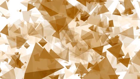 3d animated triangle shapes pyramid polygon vector floating flying to screen visual effect on white background intro titles motion gfx brown