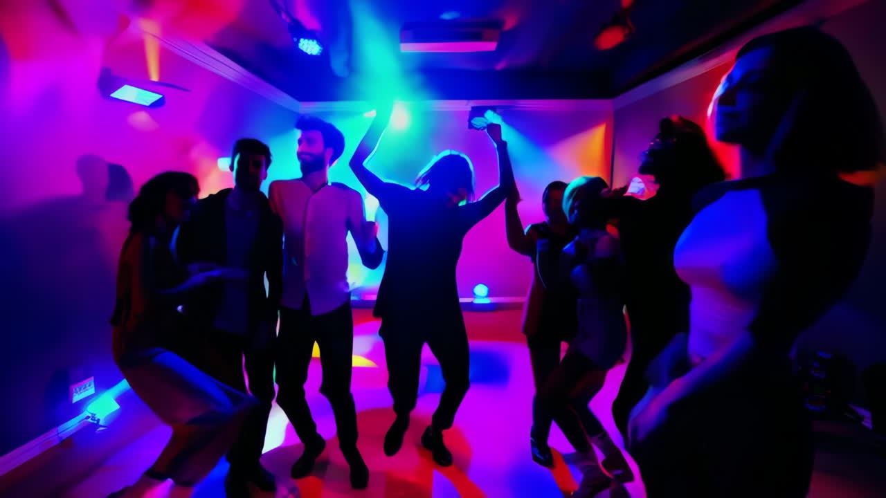 Friends Dancing and Celebrating at a Vibrant Disco Party | Premium ...