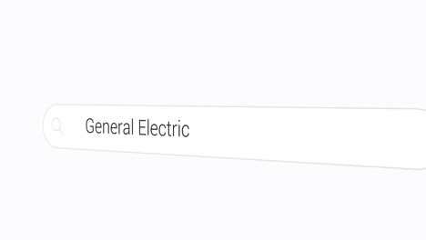 escribiendo general eléctrico en el motor de búsqueda