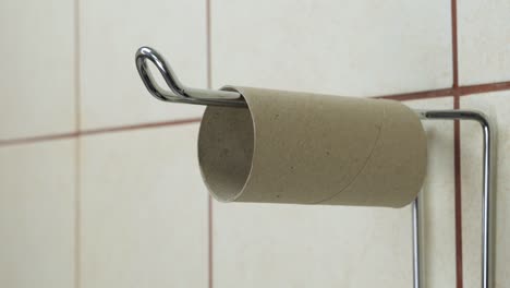 white roll of toilet paper in the bathroom.