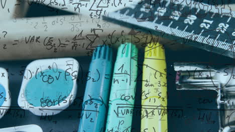 animation of mathematical equations over school items