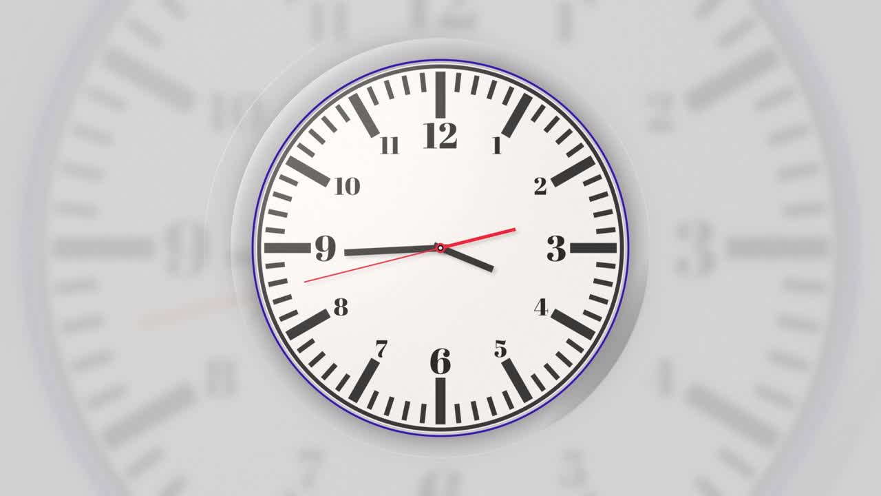 Fast turning clock hands on clock, clock time lapse