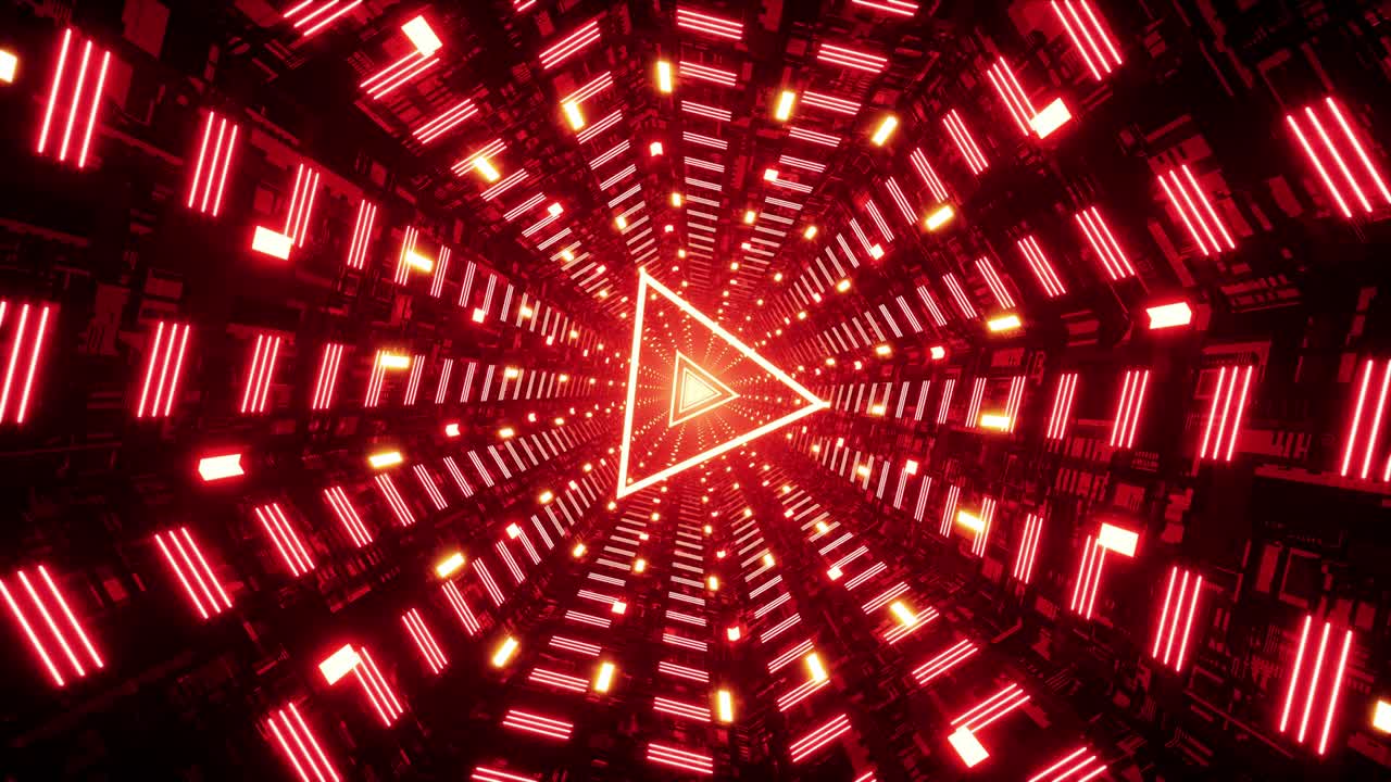 빨간색 삼각형 조명 터널 vj 루프