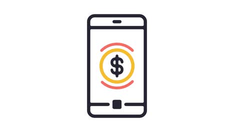 animación del icono de la línea bancaria móvil con alfa