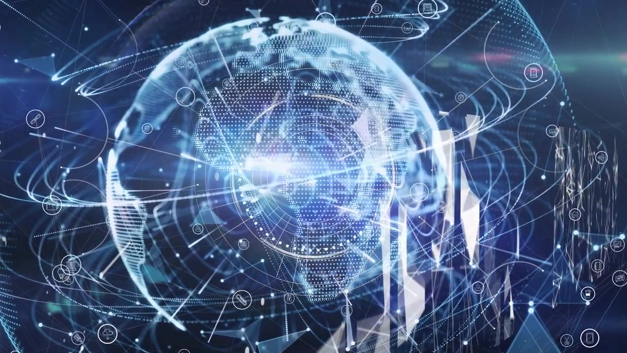 Animation of data processing over globe