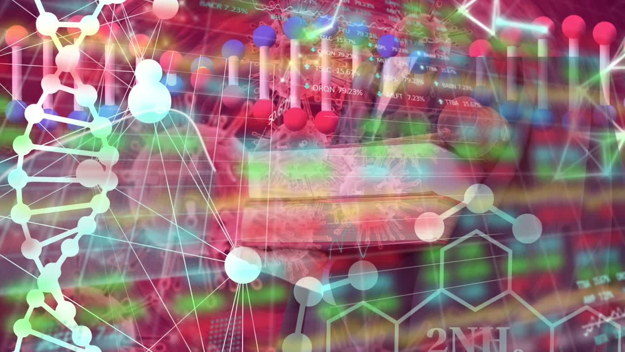 animación de la red de conexiones con iconos sobre personas de negocios que usan auriculares telefónicos