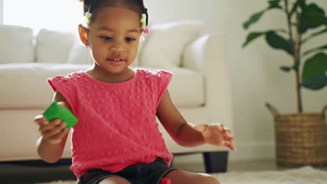 toddler playing with blocks
