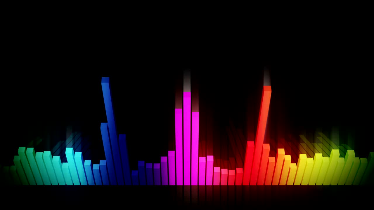 Audio colorful wave animation. Sound wave from equalizer. Pulse music player. Futuristic digital sound wave concept. Loop background.