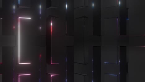 abstract geometric neon wall pattern