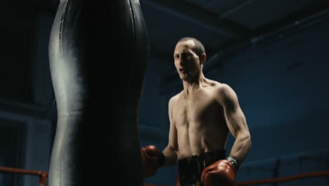 man training at the boxing gym