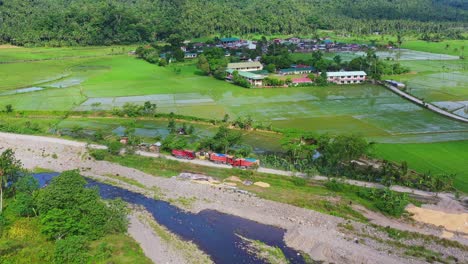 vast agricultural field in southern leyte philippines - aerial shot