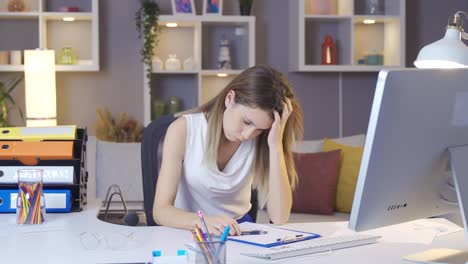 Female-manager-works-in-her-home-office-and-comes-up-with-an-idea.