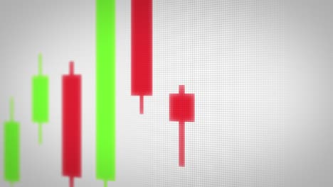 tracking trading candlesticks on white screen