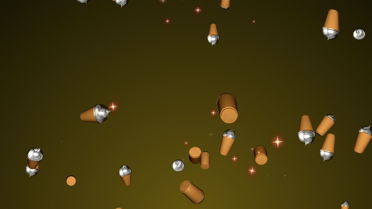 animación de bucle de partículas de café de hielo