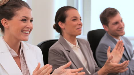 business team applauding