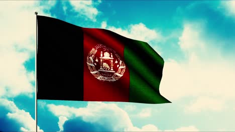 afghan flag waving in the wind