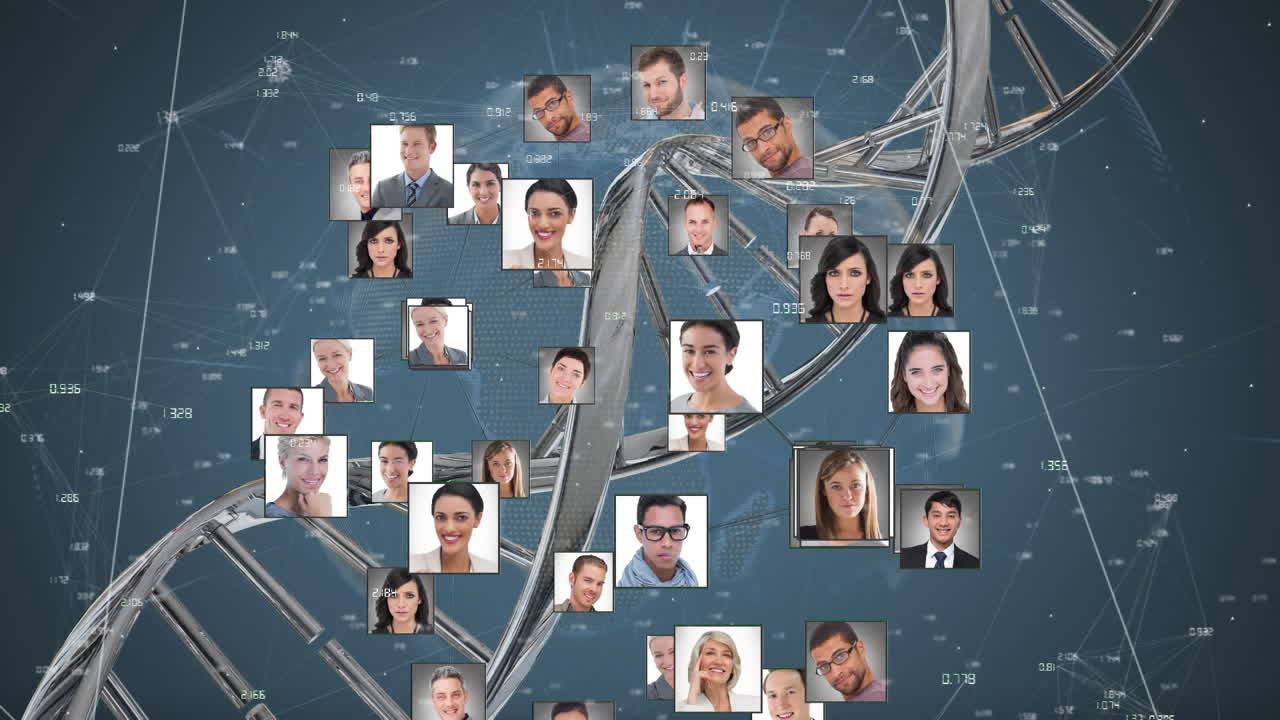 움직이는 다양한 사람들의 여권 사진