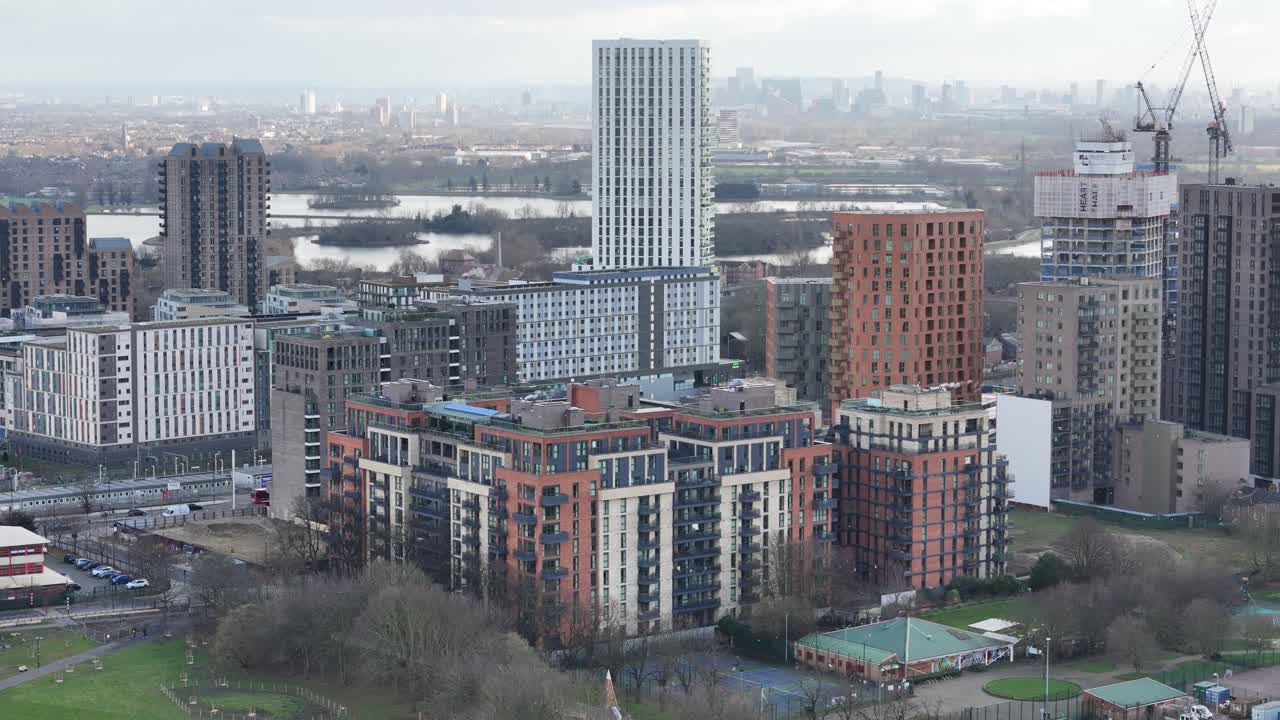 Tottenham Hale UK new build apartments drone,aerial