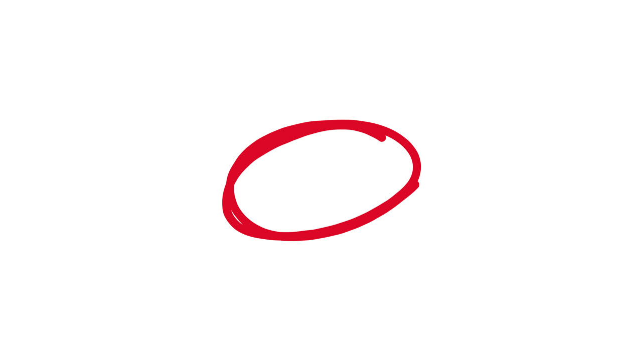 Animated Red Hand-Drawn Circles on White Background