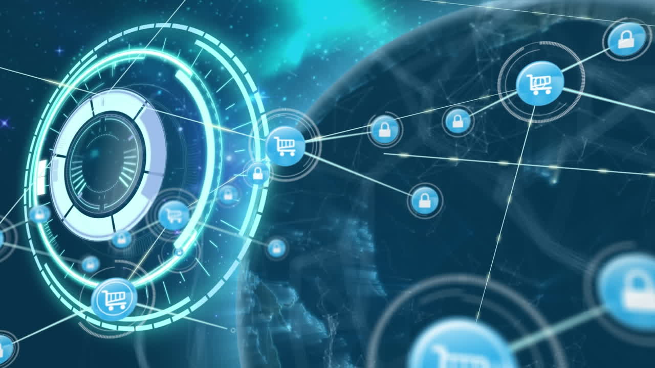 animación de la red de conexiones en todo el mundo