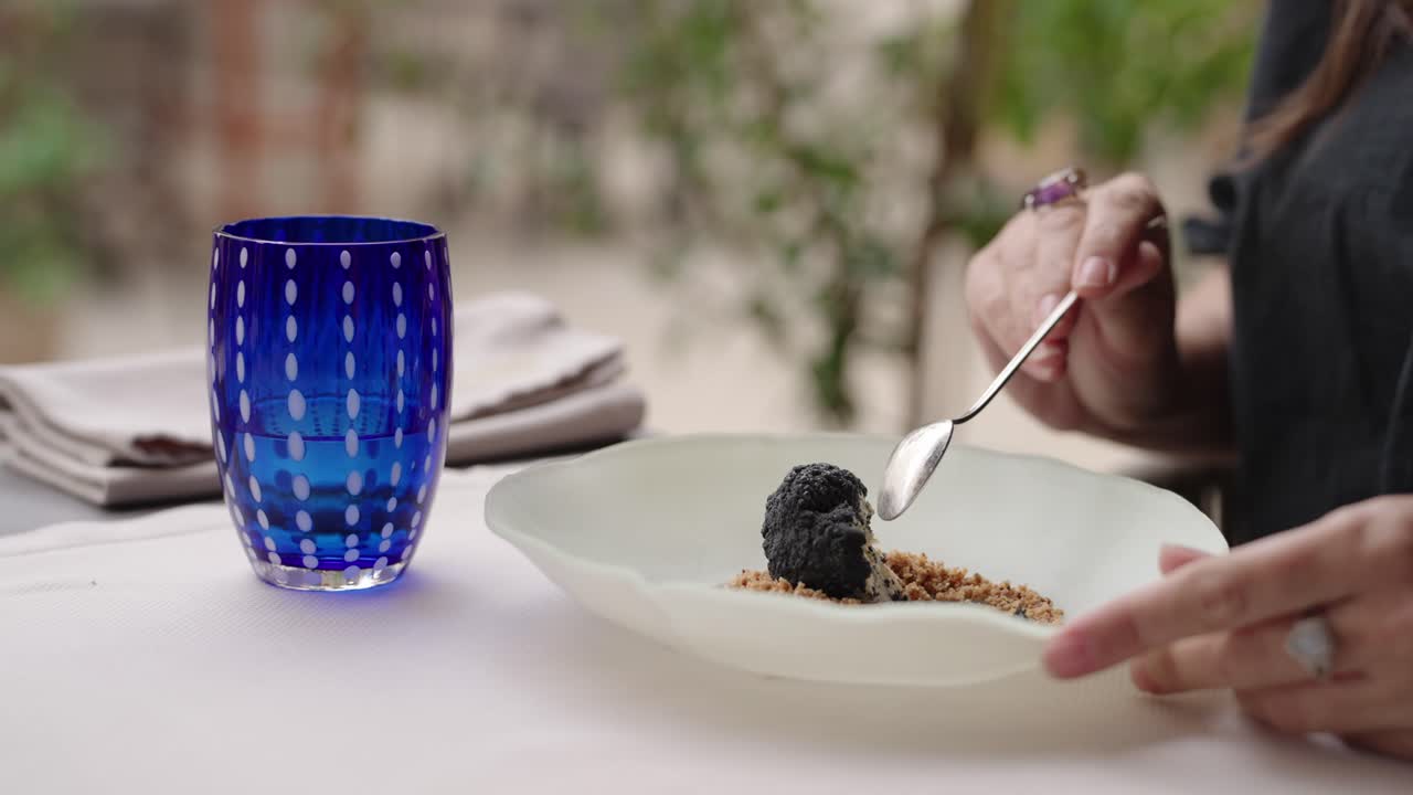 Elegant truffle dish with dining ambiance and serene mood