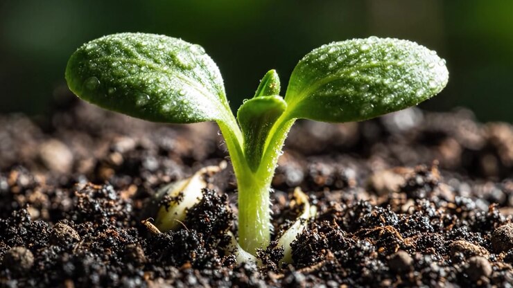 A Time-Lapse Showcase of Seed Germination: From Dormant Soil to Sprouting Life in Nature’s Cycle of Growth and Renewal Represented in Two Stages