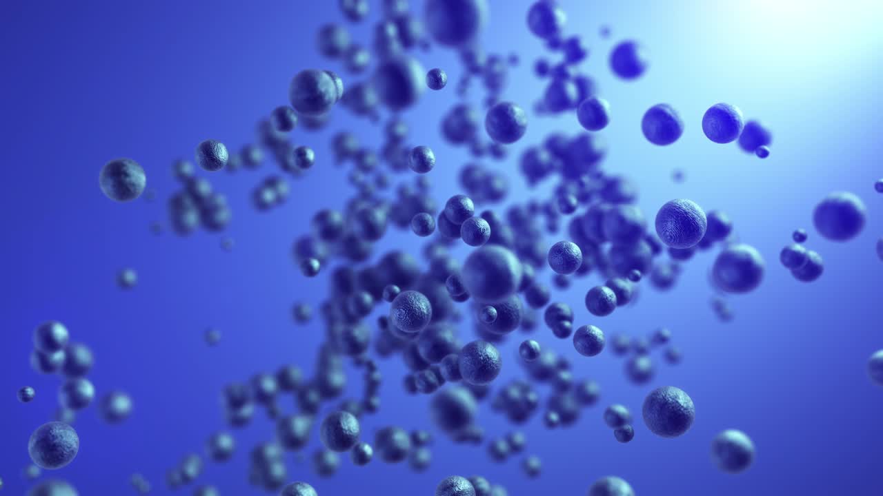 필드 깊이 효과와 함께 천천히 회전하는 추상적인 우주 공