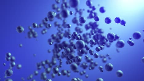 bolas cósmicas abstractas que giran lentamente con efecto de profundidad de campo