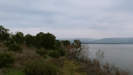 tiro de dron de kineret - kinneret, israel, también conocido como lago tiberíades - mar de galilea