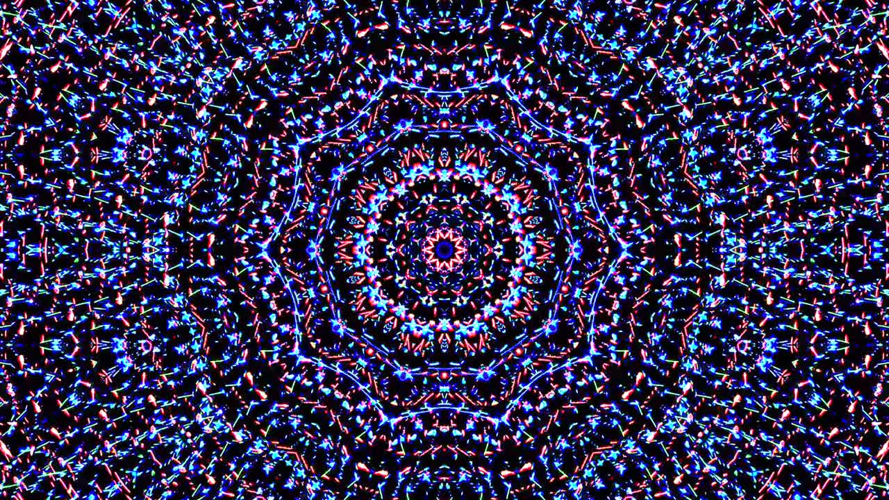 beautiful abstract lines shining bright light set smooth red blue color movement on black background