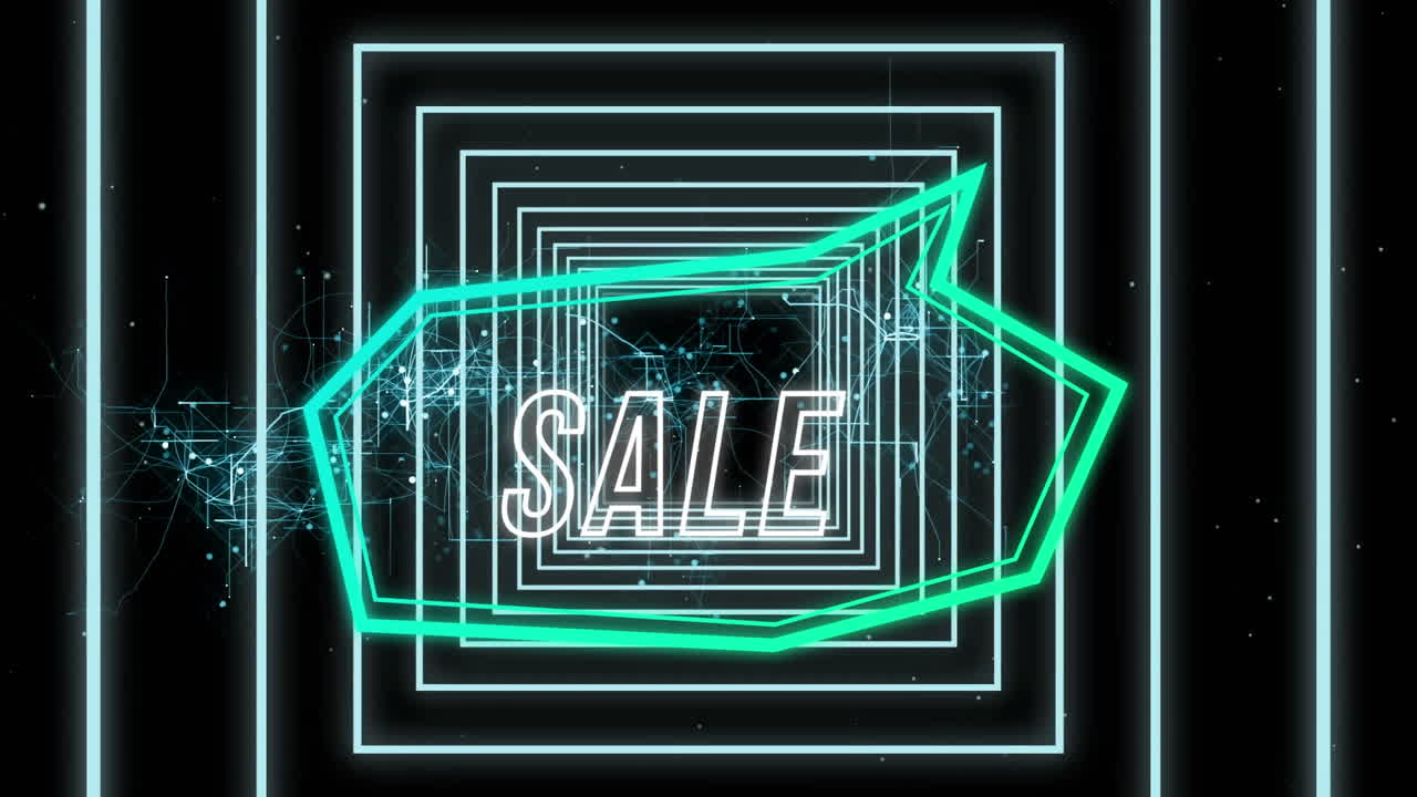 레트로 스피치 버블에서 판매 텍스트의 애니메이션