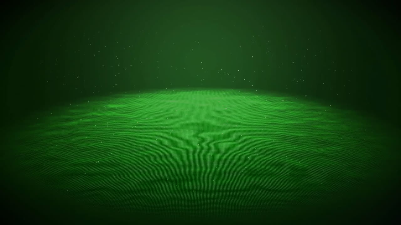 Animation af grønne bølger på sort baggrund