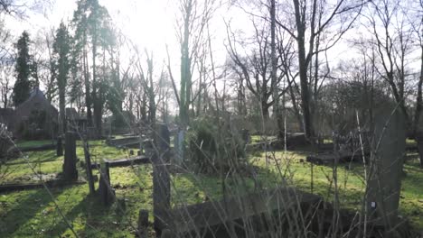 winter cemetery scene